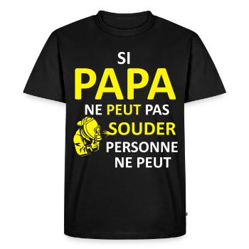 Papa peut souder - T-shirt Premium bio Homme - noir - Devant - Nico (187cm)