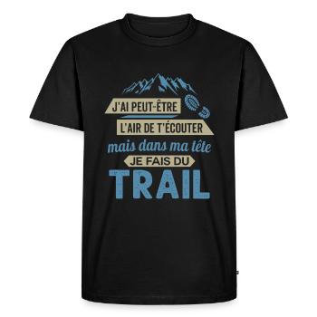 je fais du trail running - T-shirt Premium bio Homme - noir - Devant - Nico (187cm)