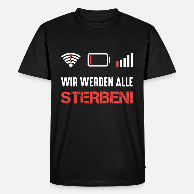 Kein Internet - Männer Premium Bio T-Shirt - Schwarz