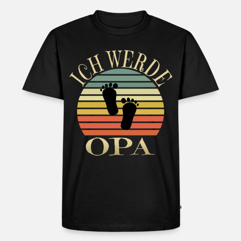 Ich werde Opa - Männer Premium Bio T-Shirt - Schwarz