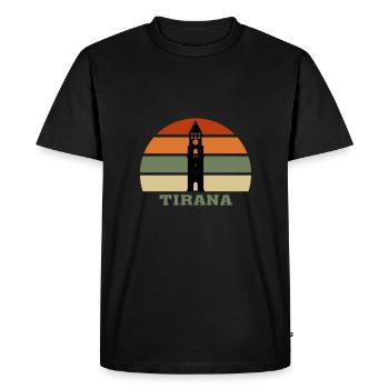 Tirana City Skyline Albania Landmark - T-shirt Premium bio Homme - noir - Devant - Nico (187cm)