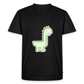 Dessin animé de dinosaures vert pastel - T-shirt Premium bio Homme - noir - Devant - Nico (187cm)