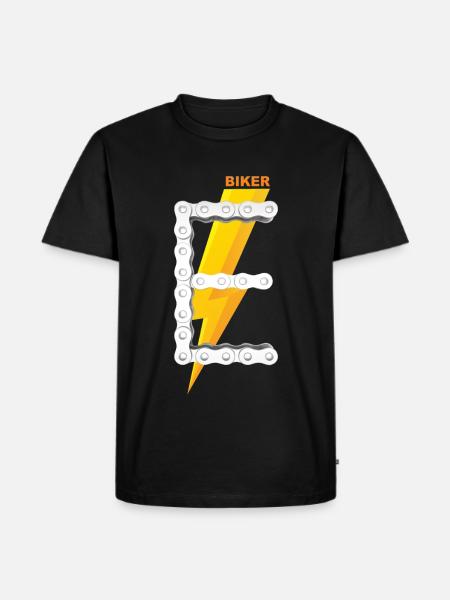 E-Biker Shirt Gift Icon Logo - Men's Premium Organic T-Shirt - black