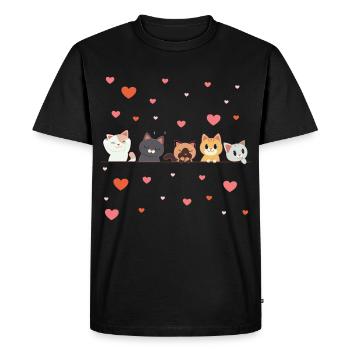 Chats gang masque masque facial masque en tissu - T-shirt Premium bio Homme - noir - Devant - Nico (187cm)