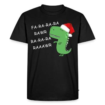 dinosaur christmas - Men's Premium Organic T-Shirt - black - Front - Nico (187cm)