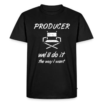 Producteur de vidéos - T-shirt Premium bio Homme - noir - Devant - Nico (187cm)