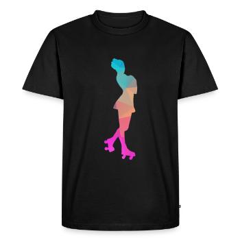 Abstrakter Eis- und Rollschuh-Design - Men's Premium Organic T-Shirt - black - Front - Nico (187cm)
