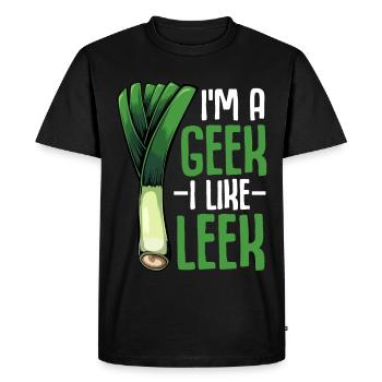 LeekGeek: I like leeks - Men's Premium Organic T-Shirt - black - Front - Nico (187cm)