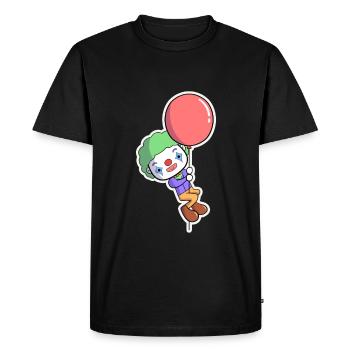 Clown avec ballon - T-shirt Premium bio Homme - noir - Devant - Nico (187cm)