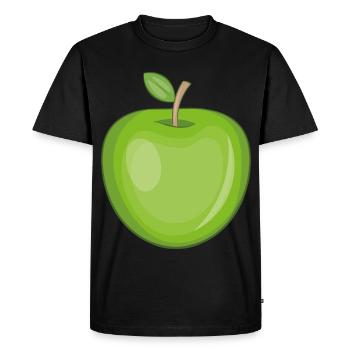 Funny sticker of an apple - Men's Premium Organic T-Shirt - black - Front - Nico (187cm)