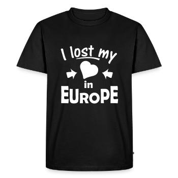 L'Europe  - T-shirt Premium bio Homme - noir - Devant - Nico (187cm)