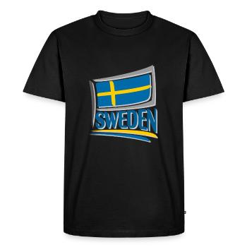Souvenir de la Suède, voyage drapeau Suède - T-shirt Premium bio Homme - noir - Devant - Nico (187cm)
