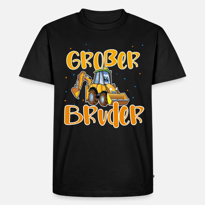 Großer Bruder Bagger - Männer Premium Bio T-Shirt - Schwarz