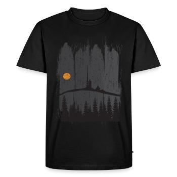 Harz Style - Brocken Forest Hiking Gift - Men's Premium Organic T-Shirt - black - Front - Nico (187cm)