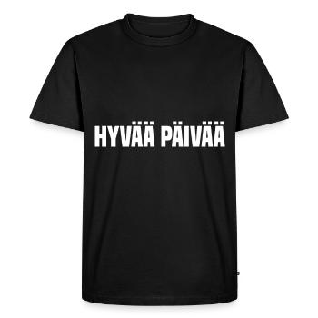 Bonjour finnois bon après-midi - T-shirt Premium bio Homme - noir - Devant - Nico (187cm)