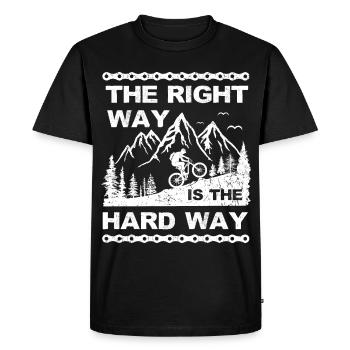 mountain bike, hard way, bike, bicycle, mountains - Men's Premium Organic T-Shirt - black - Front - Nico (187cm)