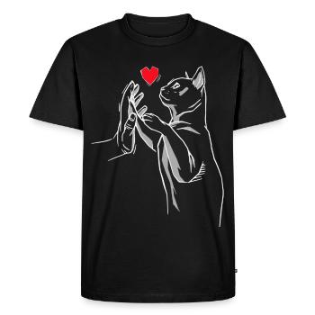 Stubentiger Cat Cat Cats Meow Cat Love - Men's Premium Organic T-Shirt - black - Front - Nico (187cm)