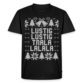 Ugly Christmas Lustig Lustig Tralalalala - Männer Premium Bio T-Shirt - Schwarz - Vorne - Nico (187cm)