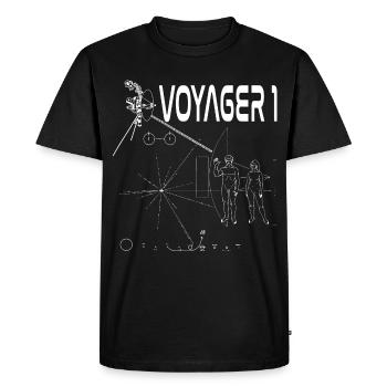 Voyager 1 space probe white - Men's Premium Organic T-Shirt - black - Front - Nico (187cm)