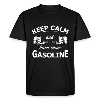 Trucker - Men's Premium Organic T-Shirt - black - Front - Nico (187cm)