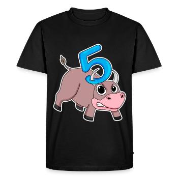 Taureau taureau d'anniversaire pour enfants de 5 ans - T-shirt Premium bio Homme - noir - Devant - Nico (187cm)