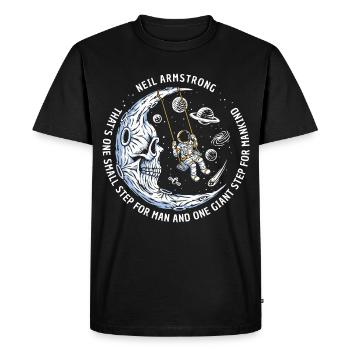 lune astronautes étoiles spatiales - T-shirt Premium bio Homme - noir - Devant - Nico (187cm)