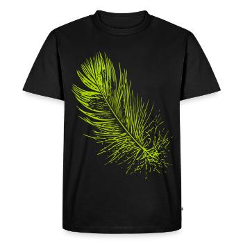 Abstract feather / line / green / pattern - Men's Premium Organic T-Shirt - black - Front - Nico (187cm)