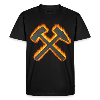 Hammer und Schlägel Bergbau Kohle Dortmund - Männer Premium Bio T-Shirt - Schwarz - Vorne - Nico (187cm)