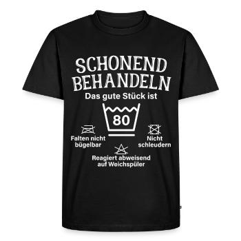 Gentle Treating Eighty Gift 80th Birthday - Men's Premium Organic T-Shirt - black - Front - Nico (187cm)