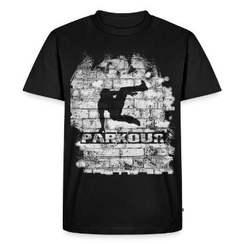 Parkour - T-shirt Premium bio Homme - noir - Devant - Nico (187cm)
