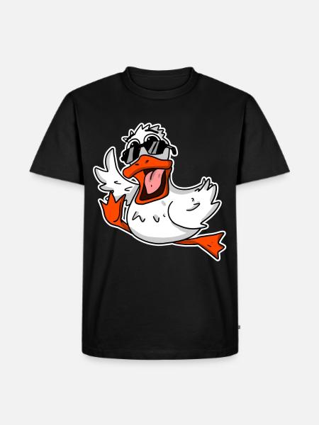 Cool duck with sunglasses - Men's Premium Organic T-Shirt - black