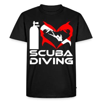 I Love Scuba Diving with Sharks Girl Edition - Men's Premium Organic T-Shirt - black - Front - Nico (187cm)