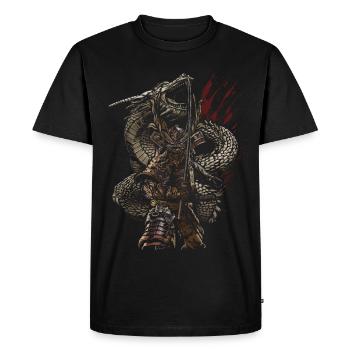 Dragon Guardian Samurai Archer Fantasy - Men's Premium Organic T-Shirt - black - Front - Nico (187cm)