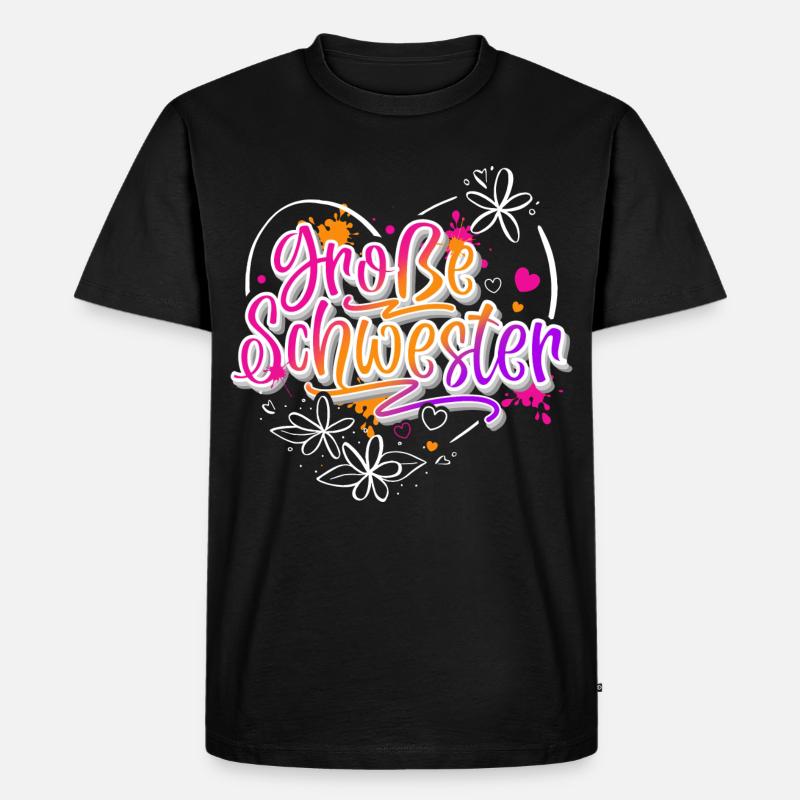 Große Schwester - Männer Premium Bio T-Shirt - Schwarz