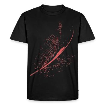 Abstract Feather / Line / Pink / Pattern / Nature - Men's Premium Organic T-Shirt - black - Front - Nico (187cm)