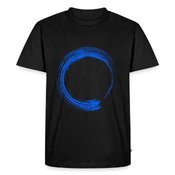Circle Design Brush Blue - Men's Premium Organic T-Shirt - black - Front - Nico (187cm)
