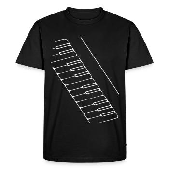 Abstract Keyboard / Line / White / Pattern Music - Men's Premium Organic T-Shirt - black - Front - Nico (187cm)
