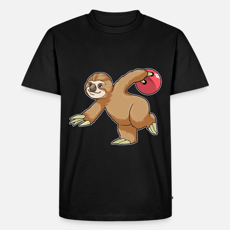 Faultier Bowling Bowlingkugel - Männer Premium Bio T-Shirt - Schwarz