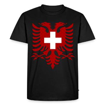 Drapeau de l’Albanie Suisse - T-shirt Premium bio Homme - noir - Devant - Nico (187cm)