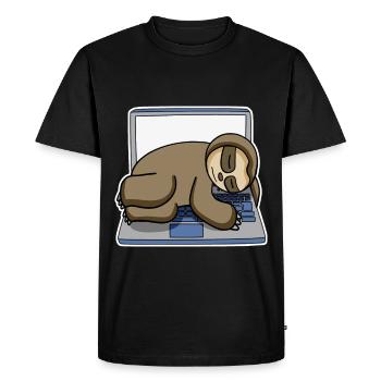 Paresseux bureau drôle Détente - T-shirt Premium bio Homme - noir - Devant - Nico (187cm)