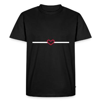 Line Heart Heart Stroke Ornament - Men's Premium Organic T-Shirt - black - Front - Nico (187cm)