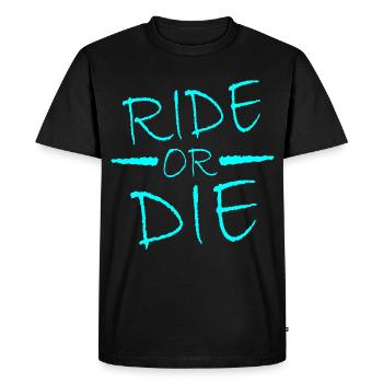 Rouler ou mourir - T-shirt Premium bio Homme - noir - Devant - Nico (187cm)