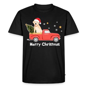 Pick-up de Noël du Labrador - T-shirt Premium bio Homme - noir - Devant - Nico (187cm)