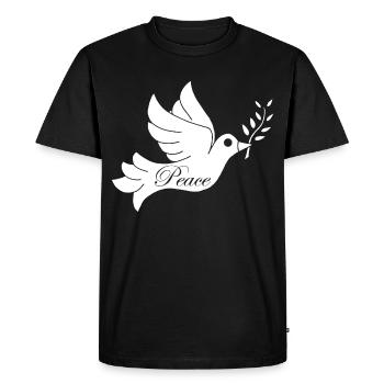 White Bird of Peace - Men's Premium Organic T-Shirt - black - Front - Nico (187cm)