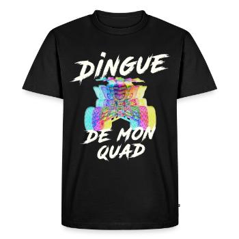 Quad : T-shirt dingue de quad, quad multicolore - T-shirt Premium bio Homme - noir - Devant - Nico (187cm)