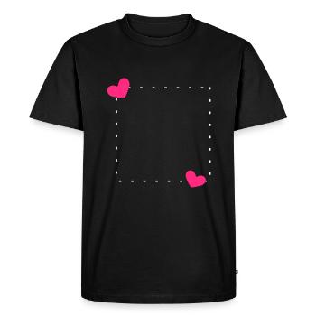 Heart Frame Ornament Line - Men's Premium Organic T-Shirt - black - Front - Nico (187cm)