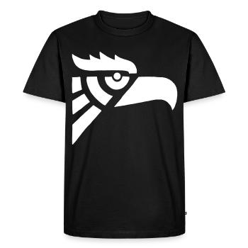 Aztec white eagle head - Men's Premium Organic T-Shirt - black - Front - Nico (187cm)