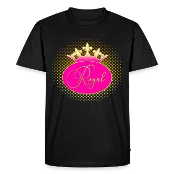 ROYAL Crown Gold Pink - Men's Premium Organic T-Shirt - black - Front - Nico (187cm)