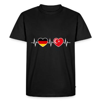 German-turc Allemagne Turquie Coeurs - T-shirt Premium bio Homme - noir - Devant - Nico (187cm)
