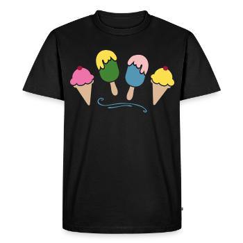 Glace - T-shirt Premium bio Homme - noir - Devant - Nico (187cm)